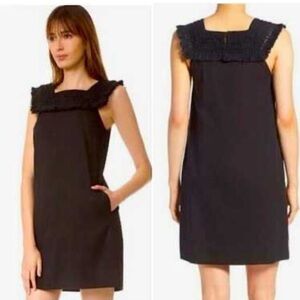 Madewell Sundream Dress Womens Black Short Fringed Sleeveless Summer Dress SZ 0